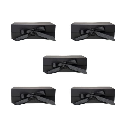 9 x 5 x 3 in. black gift box | 5 pack of black boxes | gift boxes with lids | bridesmaid proposal box | black box | gift boxes for presents | large gift box | bridesmaid box | small box